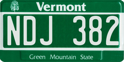 VT license plate NDJ382