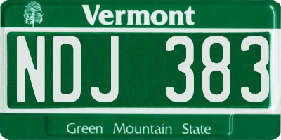VT license plate NDJ383