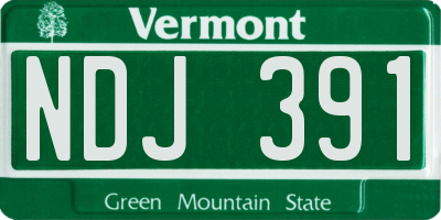 VT license plate NDJ391