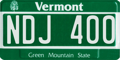 VT license plate NDJ400