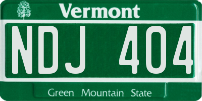 VT license plate NDJ404