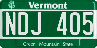 VT license plate NDJ405