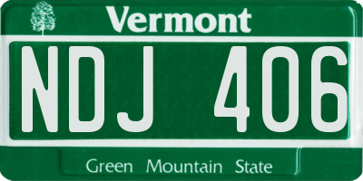 VT license plate NDJ406