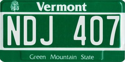 VT license plate NDJ407
