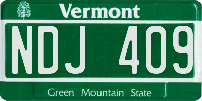 VT license plate NDJ409
