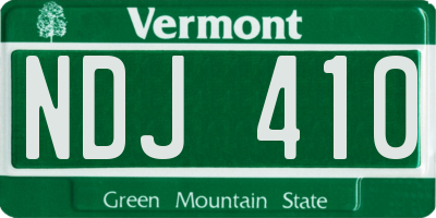 VT license plate NDJ410