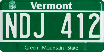 VT license plate NDJ412