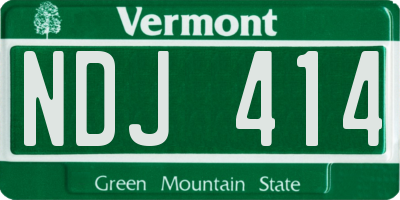 VT license plate NDJ414