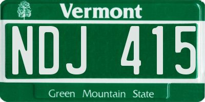VT license plate NDJ415