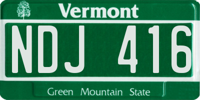 VT license plate NDJ416