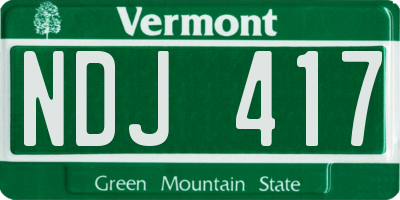 VT license plate NDJ417