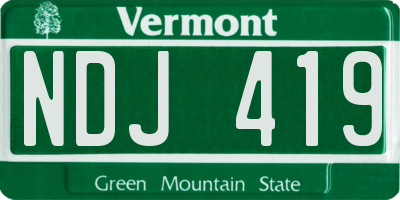 VT license plate NDJ419