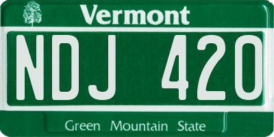 VT license plate NDJ420