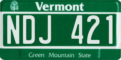 VT license plate NDJ421