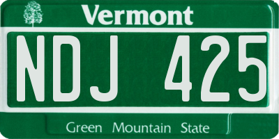VT license plate NDJ425