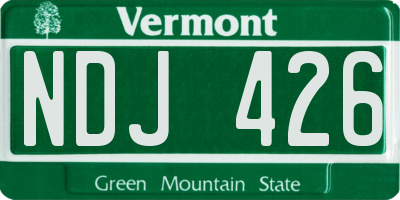 VT license plate NDJ426