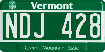 VT license plate NDJ428