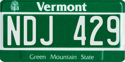 VT license plate NDJ429