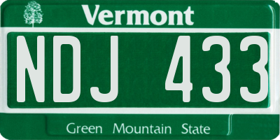 VT license plate NDJ433