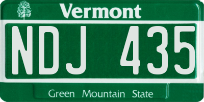 VT license plate NDJ435