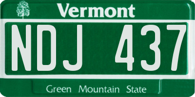 VT license plate NDJ437