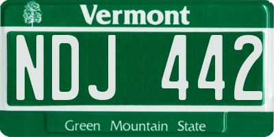 VT license plate NDJ442