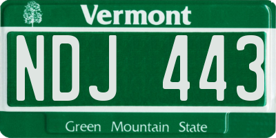 VT license plate NDJ443