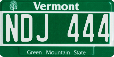 VT license plate NDJ444