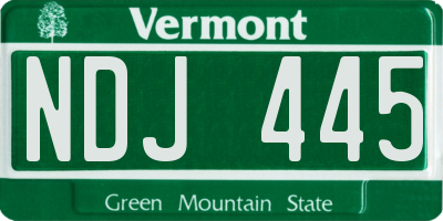 VT license plate NDJ445