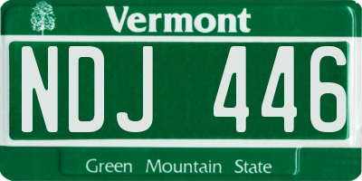 VT license plate NDJ446