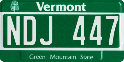 VT license plate NDJ447