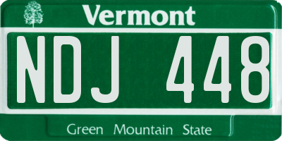 VT license plate NDJ448