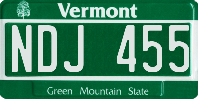 VT license plate NDJ455