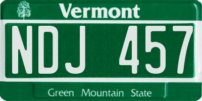 VT license plate NDJ457