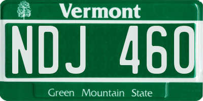 VT license plate NDJ460