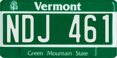 VT license plate NDJ461