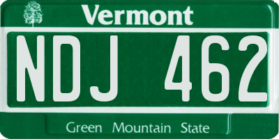 VT license plate NDJ462
