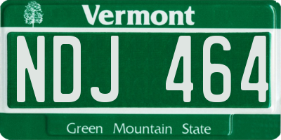 VT license plate NDJ464