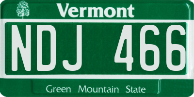 VT license plate NDJ466