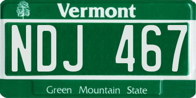 VT license plate NDJ467