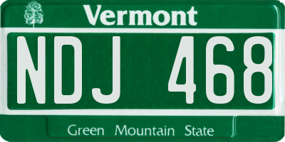 VT license plate NDJ468