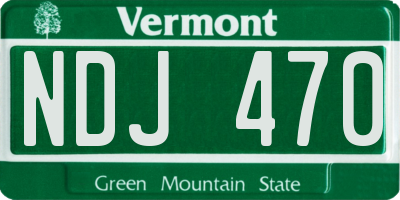VT license plate NDJ470