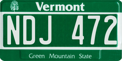VT license plate NDJ472