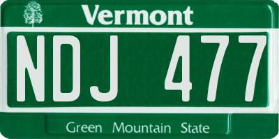 VT license plate NDJ477