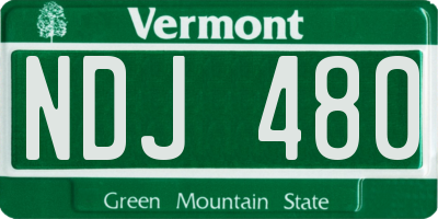 VT license plate NDJ480