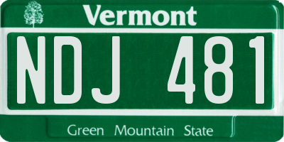 VT license plate NDJ481