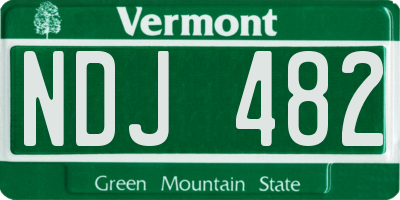 VT license plate NDJ482