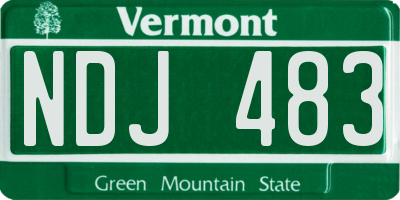 VT license plate NDJ483