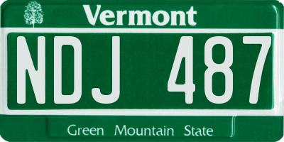 VT license plate NDJ487