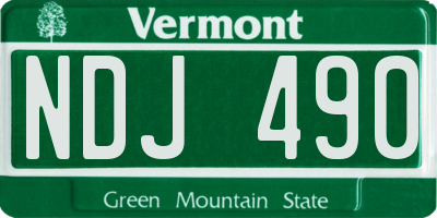 VT license plate NDJ490
